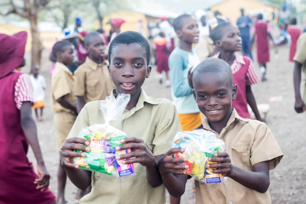 Two Boys With Gift Packs